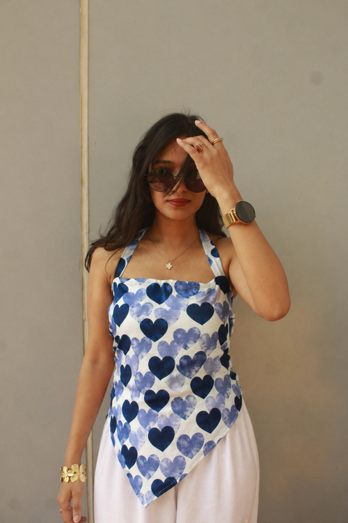 Dilruba halter neck kurti- Blue