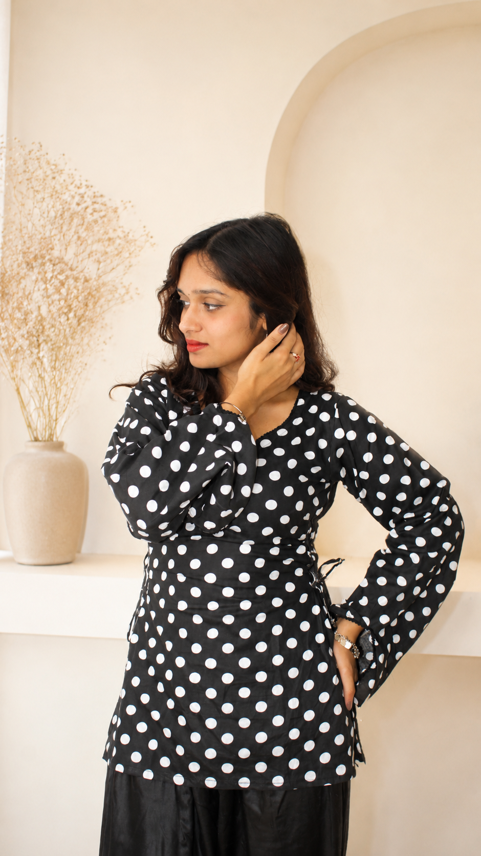 Meher Side corset kurti- Black