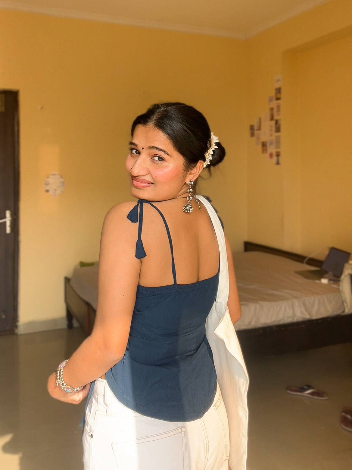 Keyuri Top- Teal Blue