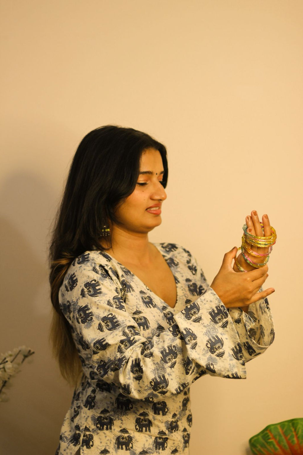 Naaz Kurti- Elephant Printed Kurti