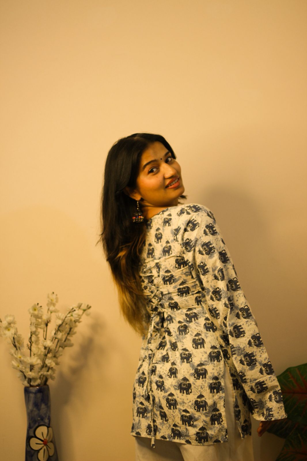 Naaz Kurti- Elephant Printed Kurti