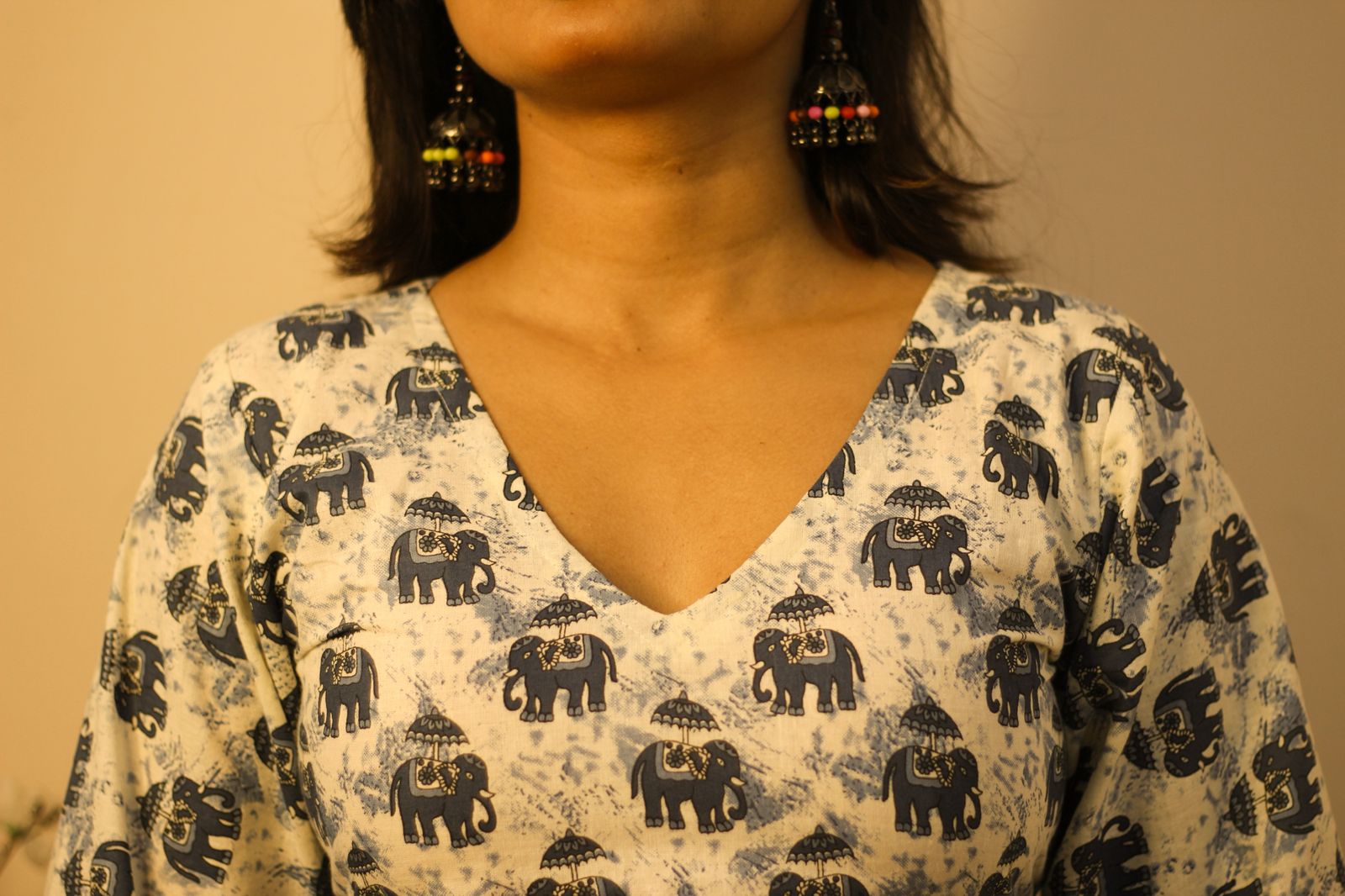 Naaz Kurti- Elephant Printed Kurti