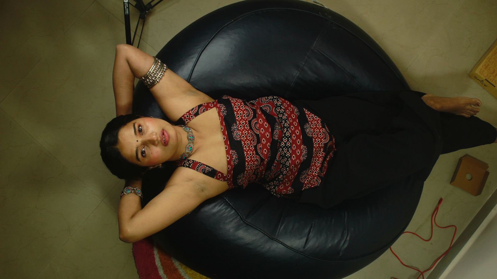 Rumi Kurti- Halter Neck Ajrakh Kurti