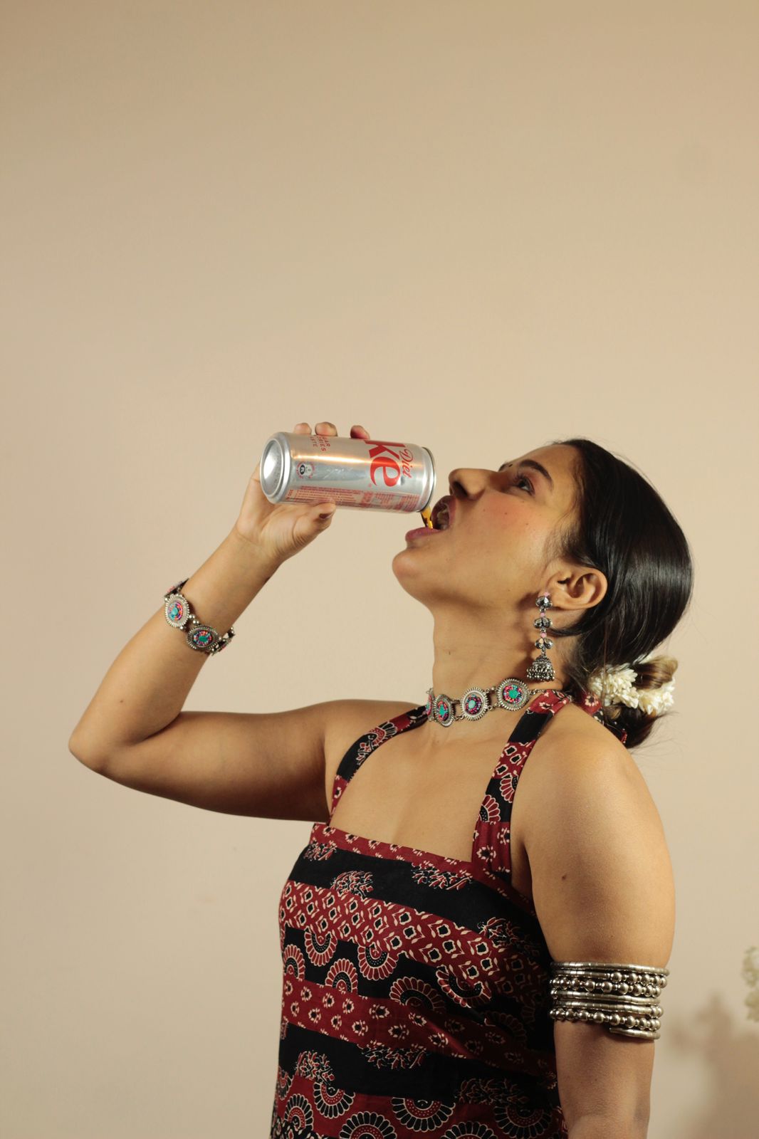 Rumi Kurti- Halter Neck Ajrakh Kurti