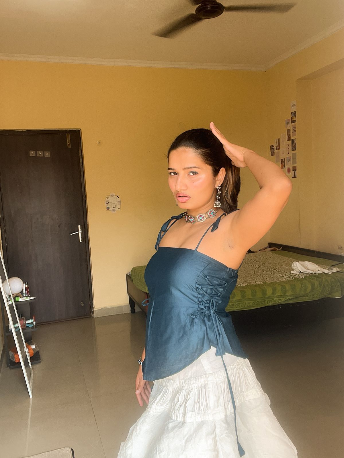 Keyuri Top- Teal Blue