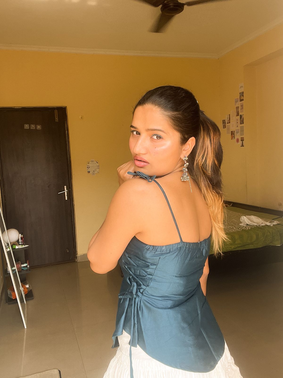 Keyuri Top- Teal Blue