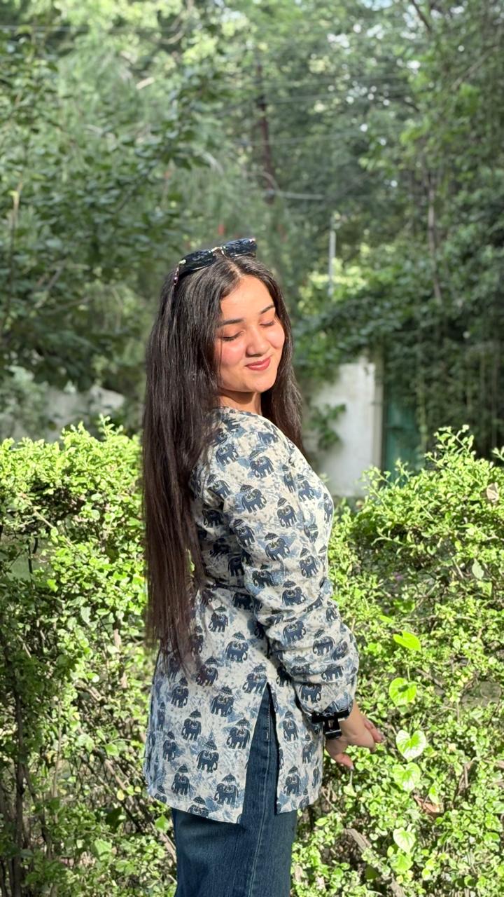 Naaz Kurti- Elephant Printed Kurti