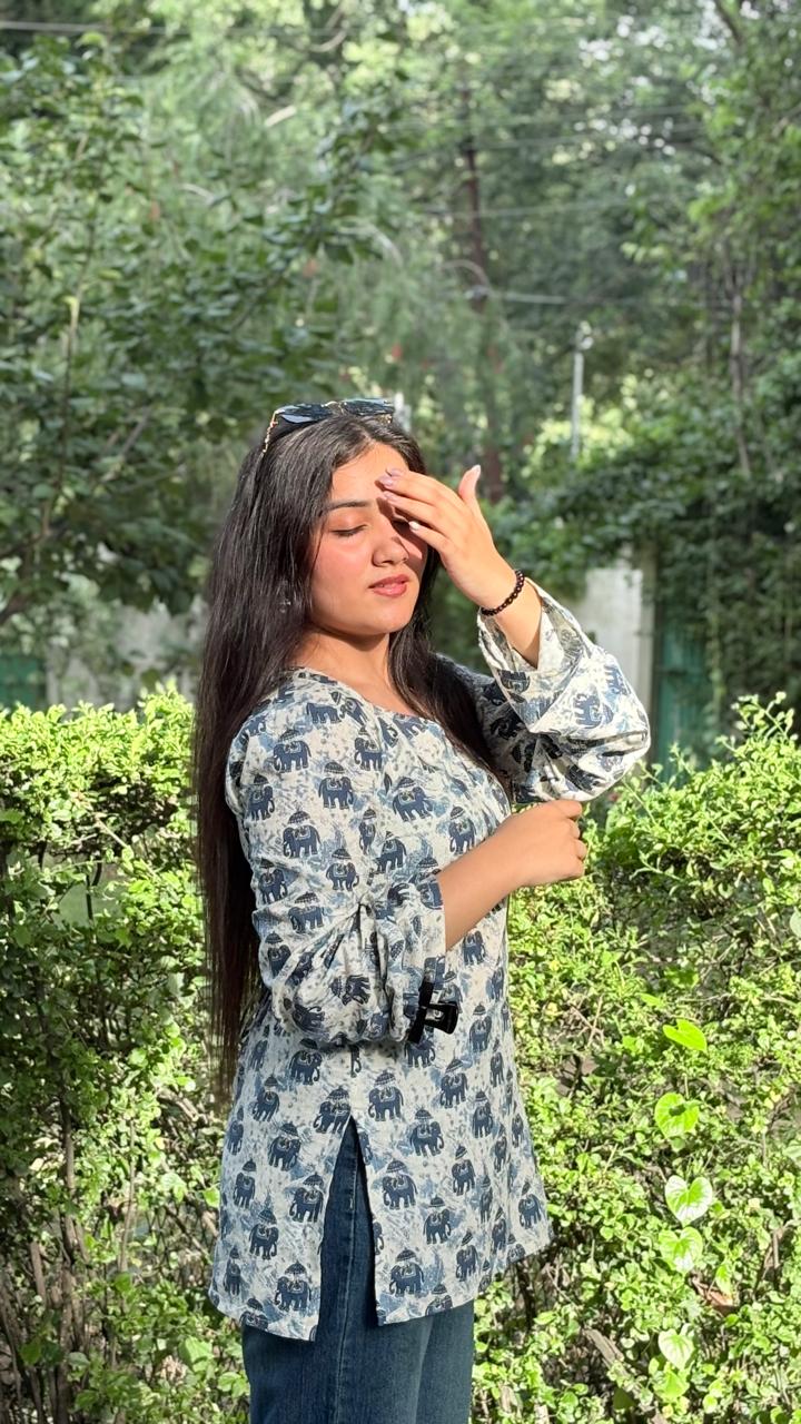 Naaz Kurti- Elephant Printed Kurti
